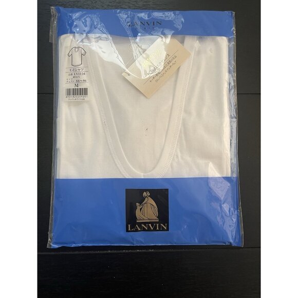 Lanvin Other - LANVIN Paris White V-neck Short Sleeve T-Shirt Japan Men Size Medium 100% Cotton